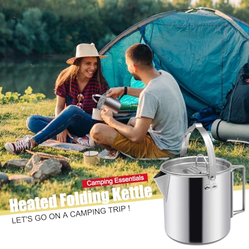 Camping Kettle 1.2L Portable Stainless Steel Coffee Pot