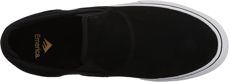 Emerica Wino G6 Slip-On – The Best Slip-on Available, Easy Skate Access, Reinforced Build, Cushioned Feel, Everyday Wear Black/White/Gold
