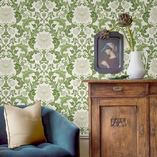 Peel and Stick Wallpaper for Home Decoration Kitchen Botanical Crest Wallpaper Removable Vinyl Self Adhesive Shelf Paper & Drawer Liner Roll House, Workshop & Office 17.3" x 118" SM-120-3