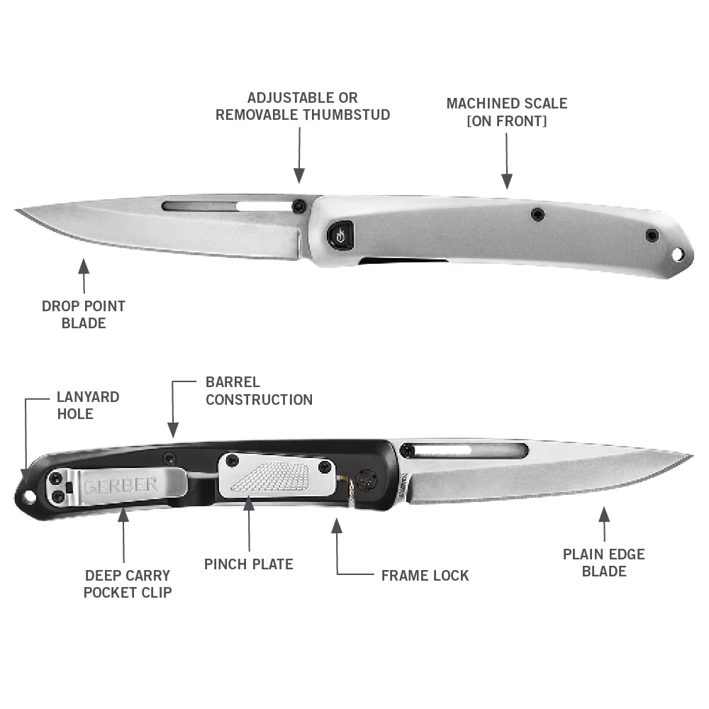Gerber Gear Affinity, EDC 3.6" Folding Pocket Knife with Plain Edge Blade for Everyday Carry, Aluminum