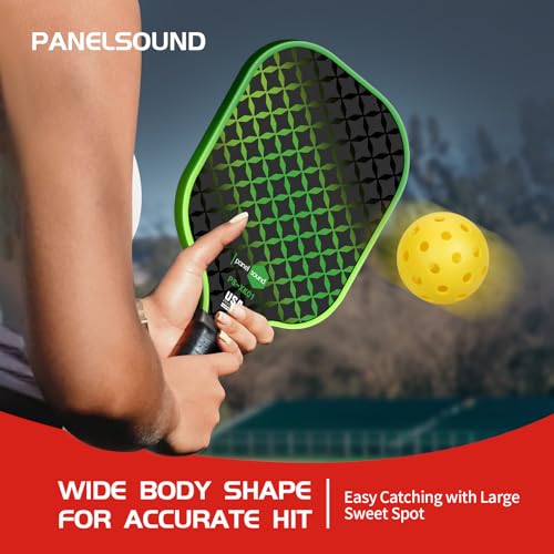 USAPA Approved Pickleball Paddles Set of 4 with 4 Balls & Case - Cool Colors