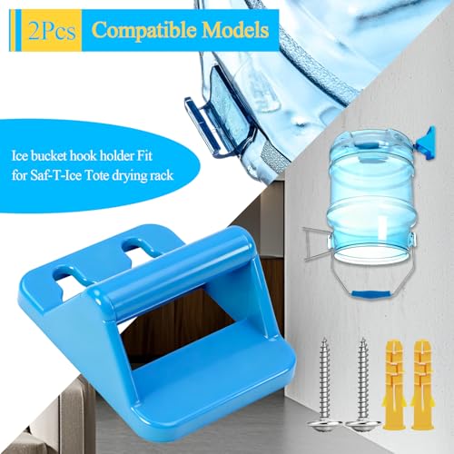 2 Pcs Ice Bucket Hanger Brackets with Screws - Fits Saf-T-Ice Tote Drying Rack