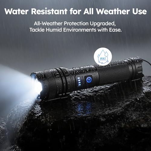 THY TRY 90000 Lumen Rechargeable LED Flashlight 2-Pack, 5 Modes