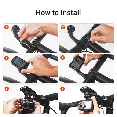 CooSpo MT5S Bike Computer Out Front Mount with Adapter for Garmin & GoPro, 25.4/31.8mm Handlebar