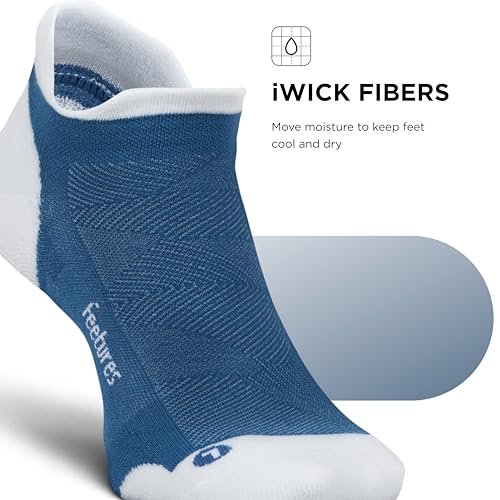 Feetures Elite Golf Max Cushion Tab Ankle Sock Large Bluebird 1 Pair