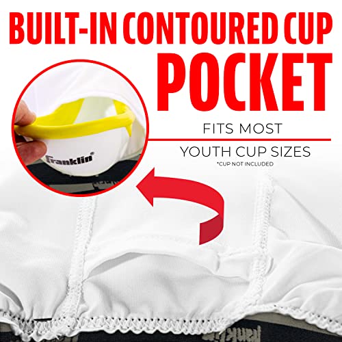 Kids Compression Sliding Shorts Medium White/Black Padded Baseball Underwear