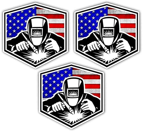3-Pack American Welder Stickers - Weatherproof Vinyl Decals