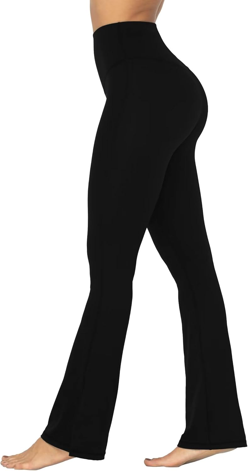 Sunzel High Waisted Flare Leggings - Split Hem Bootcut Yoga Pants with Tummy Control for Women