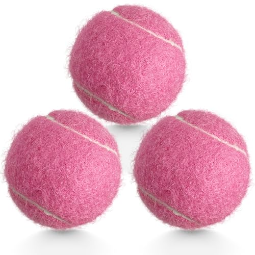 3 Pack Tennis Balls - Long Lasting Practice Balls for Beginners - Pink