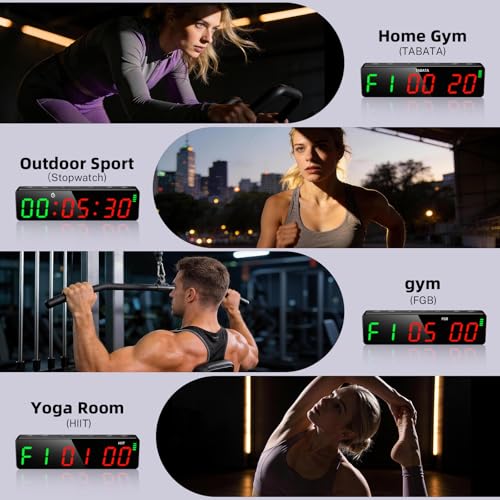 Portable Workout Timer with Strong Magnet - 7-Inch Black