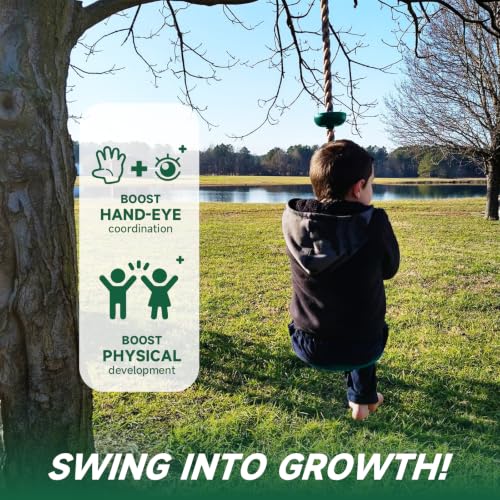Climbing Rope with Disc Swing Seat Set - Green Disc Swing