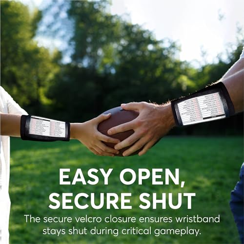 QB Playbook Wristband - Adult Yellow Football Coach with 3 Compartments