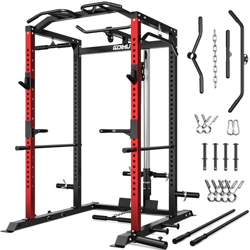 C1-V4 Power Cage - 2000LBS Squat Rack with LAT Pulldown