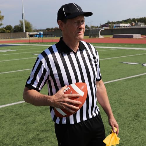 Men's Collared Referee Shirt Bundle - Large Shirt, Hat, Flag & Whistle