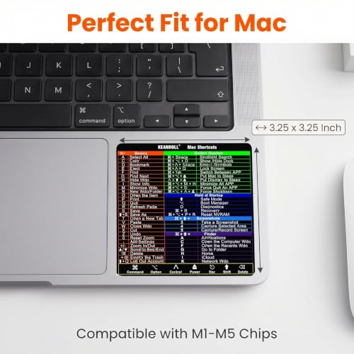 Shortcuts Sticker for MacBook Pro & Air - Rainbow, 2-Pack