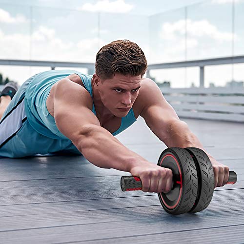 Ab Roller Wheel with Knee Pad - Heavy Duty Dual Wheel Design