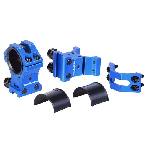 WestHunter Optics Adjustable Height Dovetail Scope Rings, 1 Inch 30 mm Precision Scope Mount | Blue