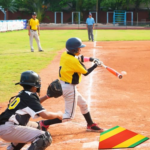 17 Inch Baseball Training Home Plate - Green Yellow Orange