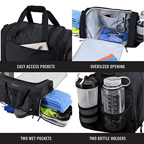 Durable Gym Duffel Bag with 10 Compartments & Water Resistant Pouch