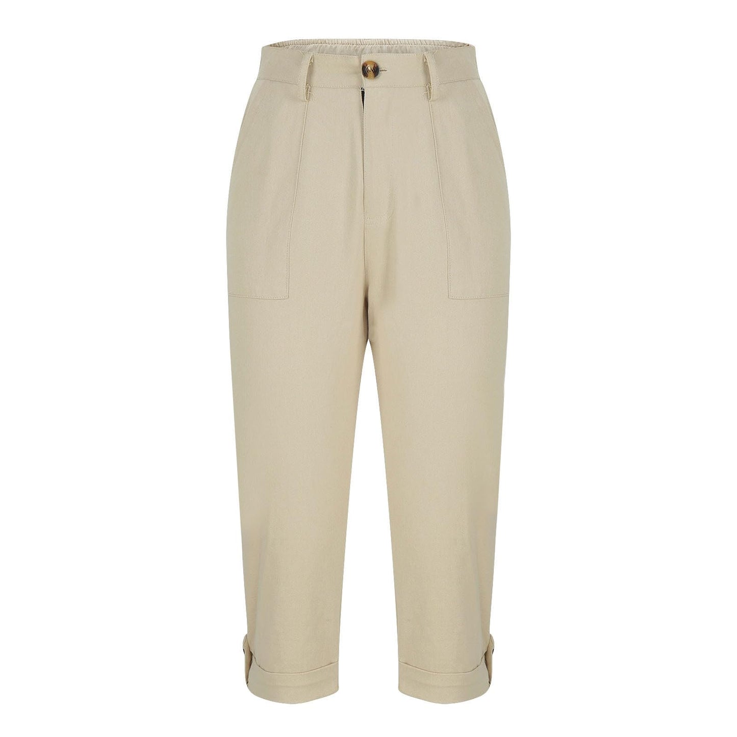 Cotton Capris with Pockets for Women Capri Pants for Women with Pockets Button Cargo Cropped Pant Casual Summer Straight Leg Knee Length Long Bermuda Capris