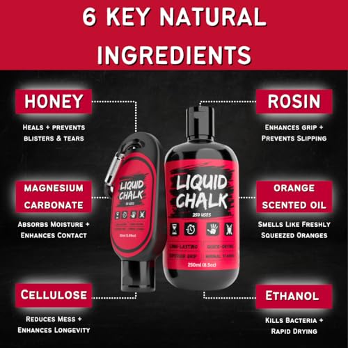 Liquid Chalk Grip Enhancer - 50ml Sweat-Proof Formula for Gym & Climbing