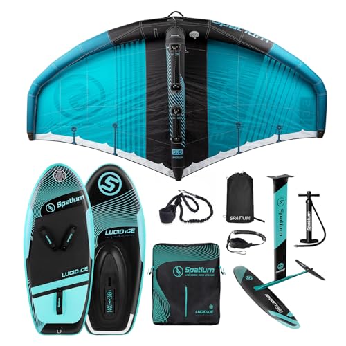 Inflatable Hydrofoil Board with Wind Wing Foil - Blue Green / KVP 4 m² + 100L