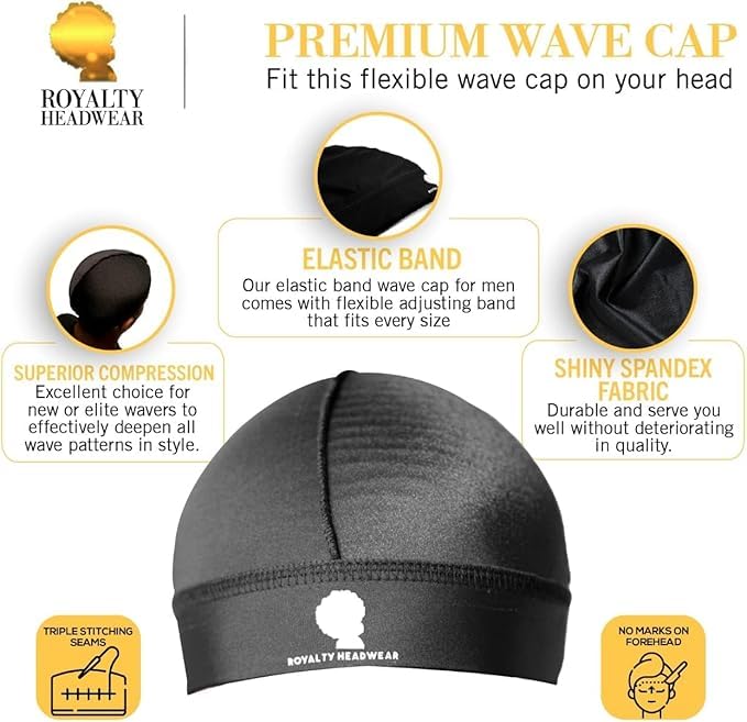 Silky Wave Cap for 360, 540 & 720 Waves - Soft Durag Beanie