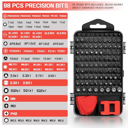 115 in 1 Precision Screwdriver Set - Micro Screwdriver Set, Computer Tool Kit Electronics Tool Kit for Phone Computer PC PS4 PS5 Repair