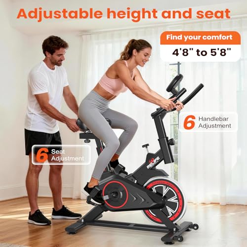 Quiet Exercise Bike for Home - Friction Stationary Bike - Black