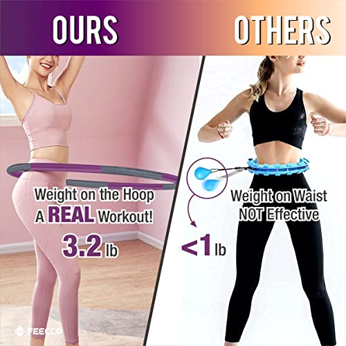 Weighted Fitness Hoop - 3.2 LB, 8 Detachable Sections for Weight Loss