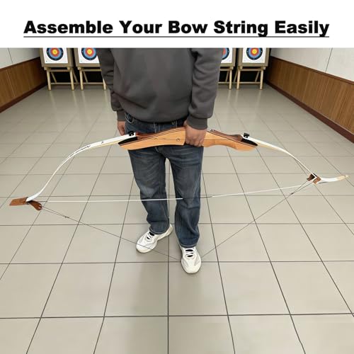 Recurve Bow Stringer Tool - Durable Cowhide & Nylon - Brown