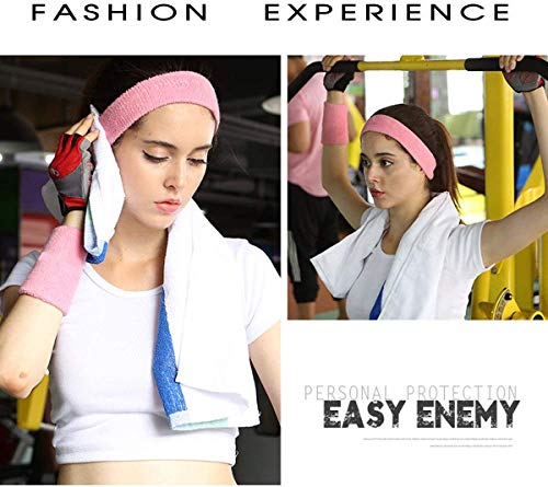 8 Pairs Colorful Cotton Wrist Sweatbands for Gym Sports