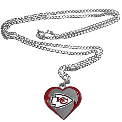 Kansas City Chiefs Heart Necklace - 22 Inch Team Color