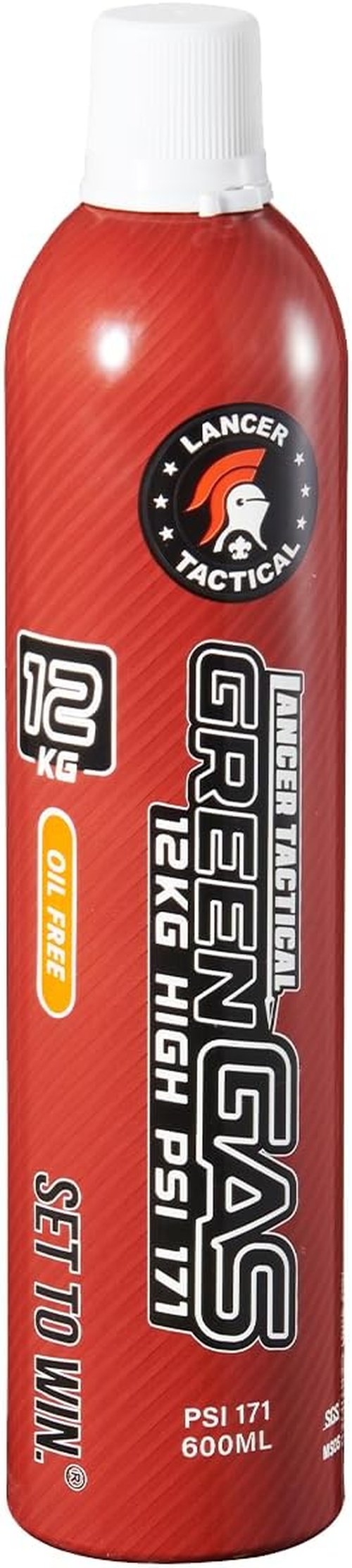 Lancer Tactical 600ml Green Gas - High PSI 12kg G-1100 | Oil-Free Performance