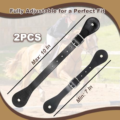 Premium Genuine Leather Spur Straps for Equestrian Use - 2-Pack