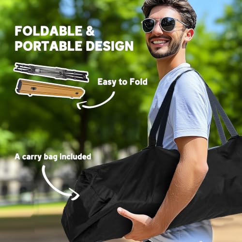 Outsunny 3ft Portable Camping Table with Storage Bag - Aluminum, Brown