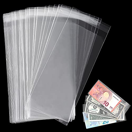 100 Pockets Money Sleeves for Collectibles - 6.9x2.9 Inch