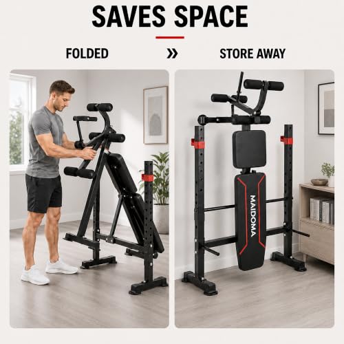 Adjustable 8-in-1 Weight Bench Set with Leg Extension - Vermeil