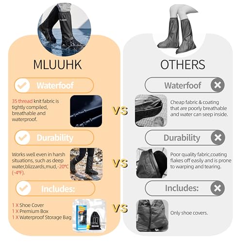 MLUUHK X-Large Green Waterproof Reusable Shoe Covers for Men & Women