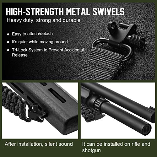 Sling Swivel Mount Adapter - Black, 1.25 Inch, 2-Pack