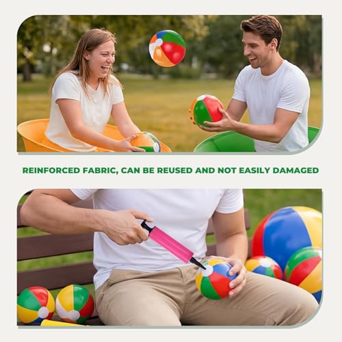 PICKLETECH MultiColor Granny Pants Yard Game Set with Bouncy Balls & Pump - 4 Pack for Kids & Adults, Outdoor Family Reunion & Party Game
