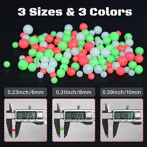 6mm Glow in The Dark Fishing Beads - 600pcs Plastic Lures