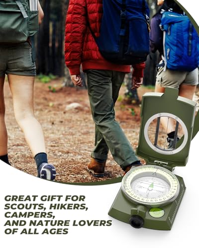 Lightweight Waterproof Orienteering Compass with Glow in Dark