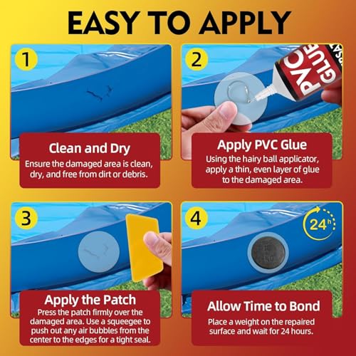 Waterproof Air Mattress Repair Kit - PVC Glue & Vinyl Patches