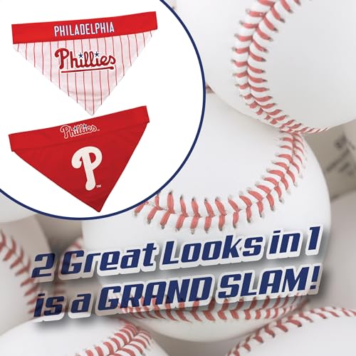 MLB Philadelphia Phillies Reversible Pet Bandana - Large/X-Large
