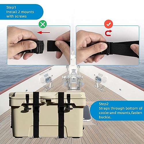 2-Pack 1x4ft Marine Grade Stainless Steel Battery Tie Down Straps for Boats & RVs