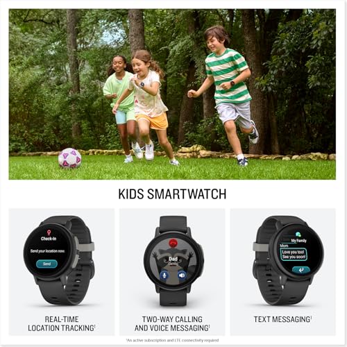 Garmin Bounce 2 Kids Smartwatch - Slate Gray, Two-Way Calling & Tracking