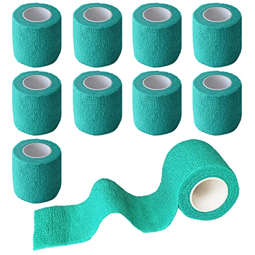 Self Adhesive Bandage Wrap - 2 Inch, 9 Pack, Middle Green