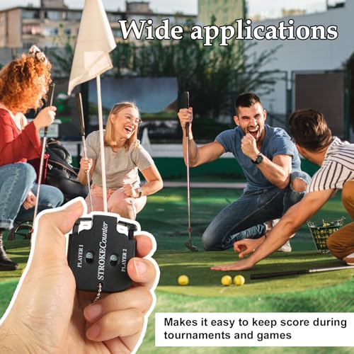 Mini Golf Stroke Counter - 2 Player Score Keeper - White and Black