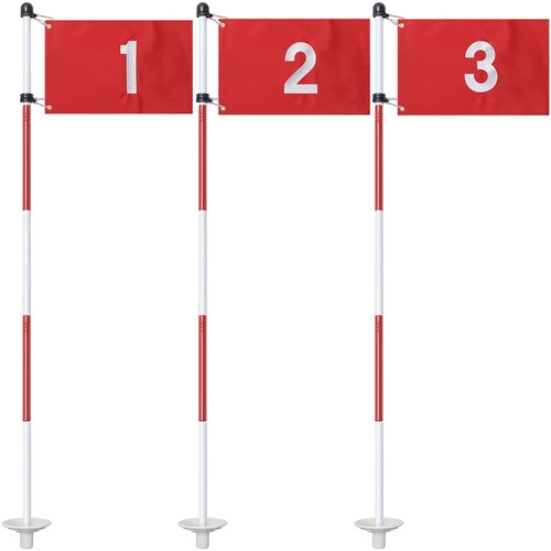 Golf Flagstick for Yard, Golf Flag for Putting Green, Portable 5-Section Design Golf Pin Flag for Backyard Practice